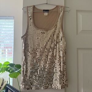 Wet Seal Sequin Tank Top - Gold